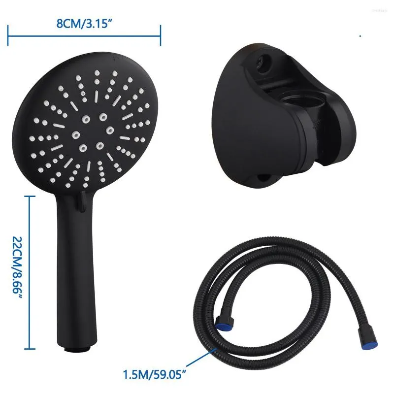 Conjuntos de chuveiro de banheiro 3 função de luxo na cabeça preta removível manuseio de chuva manuseado conjunto de spray para alta qualidade de alta qualidade