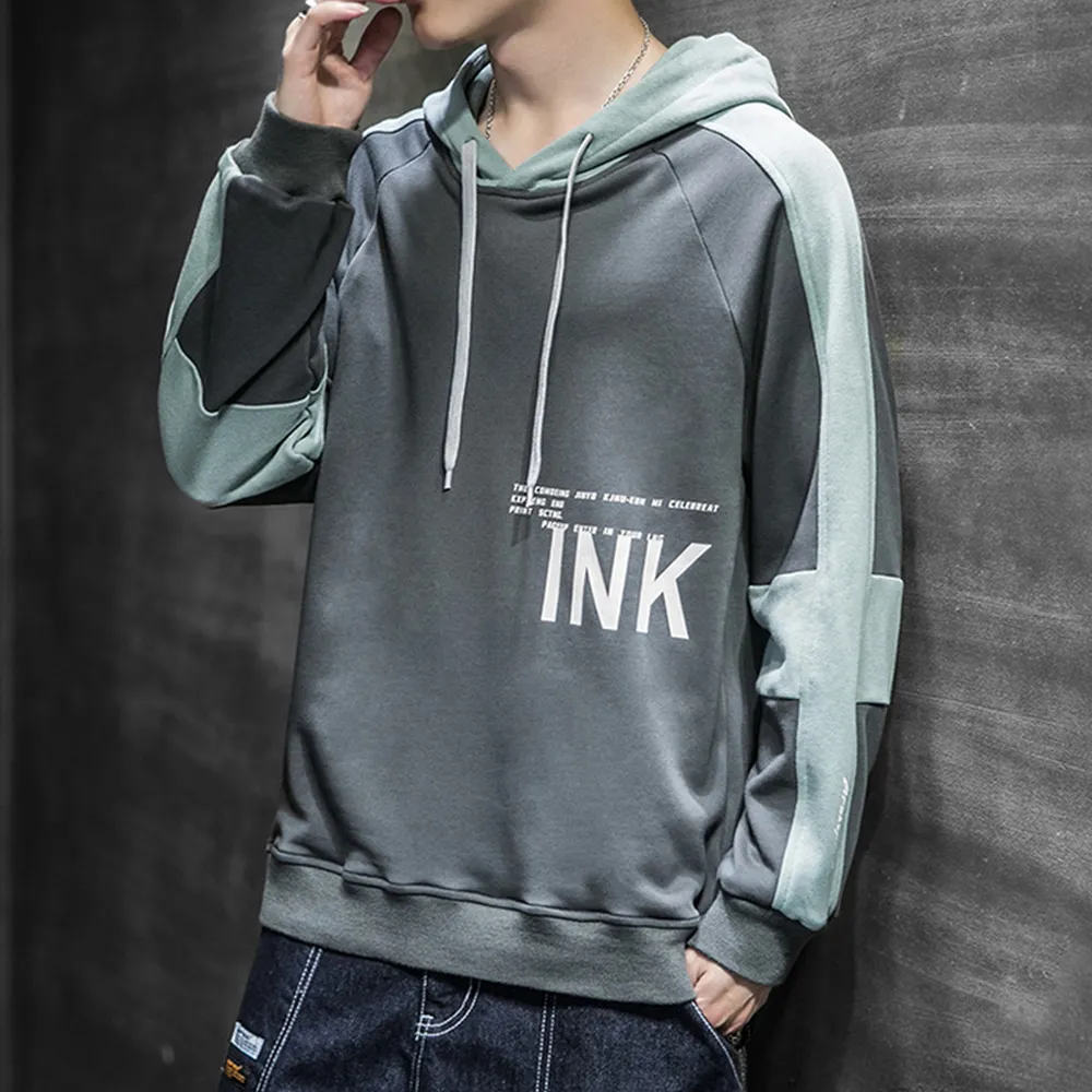 Kapuzen -Sweatshirt M￤nner Seiten gestreifte Hoodies M￤nner Hip Hop Herbst Winter Langarm Sweatshirts mit Hood Street Mode Kleidung