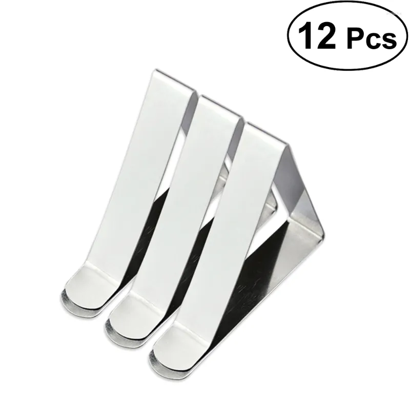 Clothing Storage 12pcs Stainless Steel Triangle Tablecloth Clips Adjustable Table Cloth Clamps 5cm