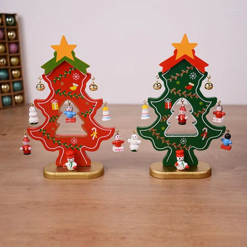 Noel Süslemeleri Ağaç Yaratıcı Masaüstü Süs Masa Üstü Şömine için Hafif Ahşap Noel Kids Hediye