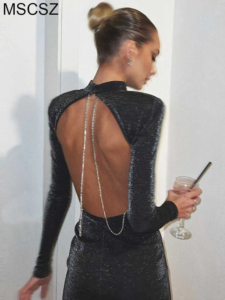 Black Glitter Mini Dress Long Sleeve Backless Rhinestone Bodycon Dress for  Women Autumn Winter from Dhgate Urban Sexy Dresses - price 32.35