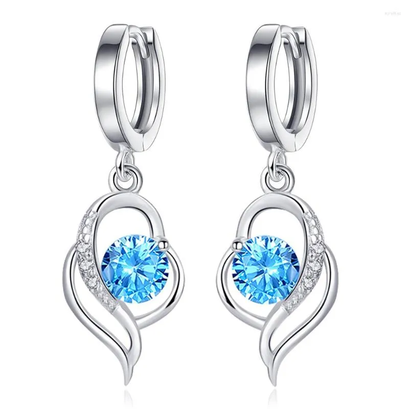 Boucles d'oreilles créoles S925 argent boucle d'oreille élégance Double coeurs pour femmes cadeau de mariage dame fille bijoux de mode