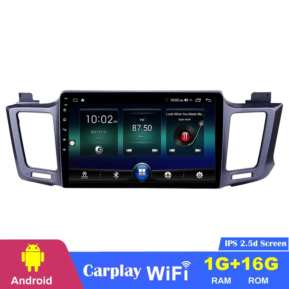 10,1-дюймовый автомобильный DVD-стереоплеер GPS Navigation Touch Screen Radio для Toyota RAV4 2013-2016 Music USB Aux Support CarPlay TPMS