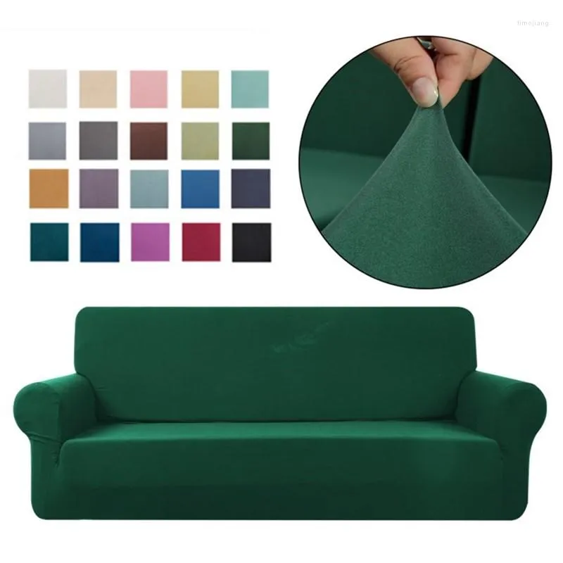 Couvre-chaise Home Living Elastic Corner Sofa 1/2/3/4 sièges Solid Couch Scencver en forme de protecteur de couverture en forme de Ligne