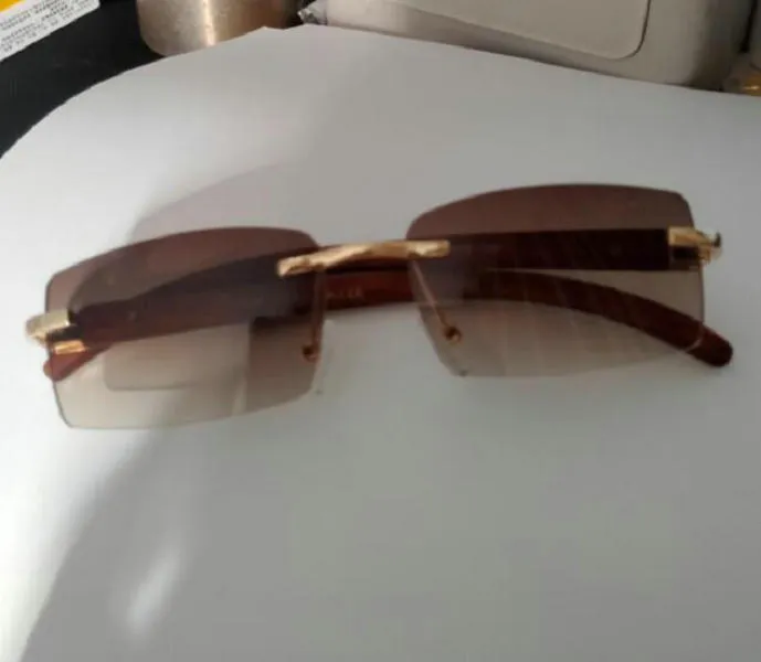 Nowa bogini okulary przeciwsłoneczne kwadrat oryginalne szklanki drewna męskie projektant marki Nice Ienbel Vintage Carter Buffs Rimless Carters Paisley Solid Eyeglass GT207 56-18-136