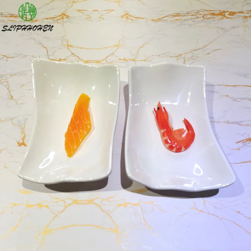 Lrregular Dinner Plates Hotel Restaurant Dinnerware White Soup Dinsh A5 Melamine Throw Resistant Tableware