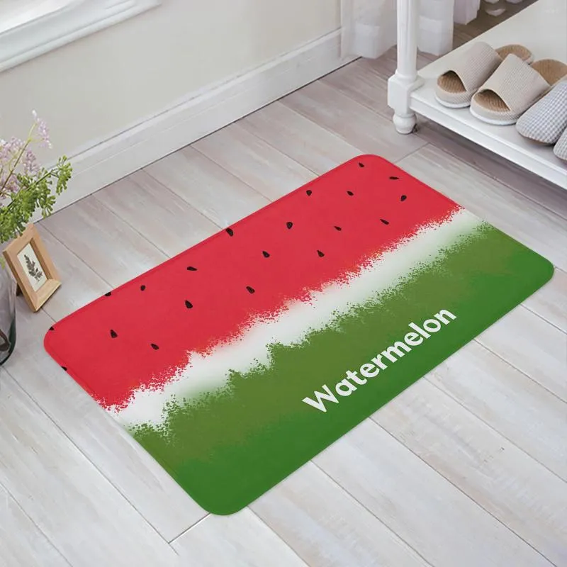 Carpets Watermelon Fruit Pastel Drawing Home Entrance Doormat Kitchen Bathroom Floor Anti-slip Mat Living Room Bedroom Decor