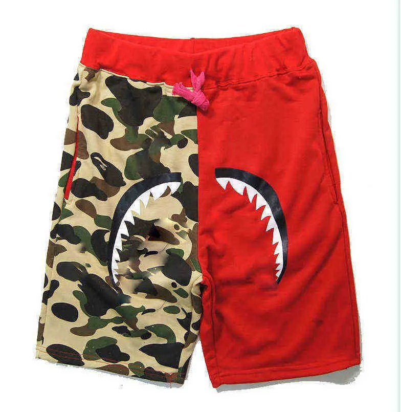 Mens Shorts Mens shorts sports pants womens bathing shark Sweatpants summer camouflage short pant letter printing Luminous ape head men street fashion