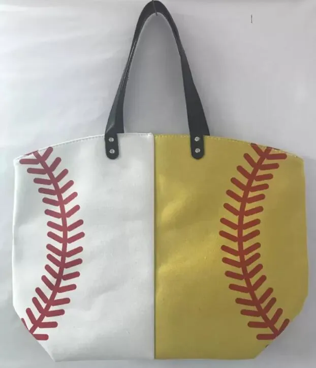 Ny 250 utomhus strandp￥se sport canvas softball baseball tote fotboll shouder v￤skor flicka volleyboll totes f￶rvaring