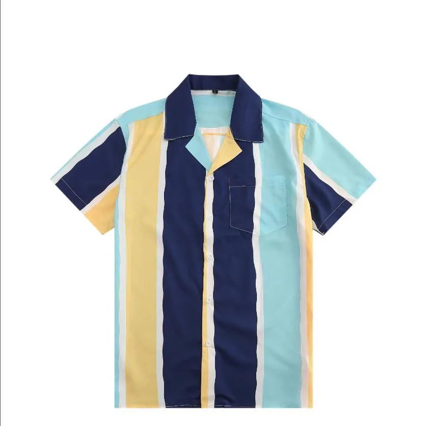 2023 Camisas de diseñador de lujo Moda para hombre Camisa de bolos con estampado geométrico Camisas casuales florales de Hawaii Hombres Slim Fit Variedad de manga corta # 6901Camisas