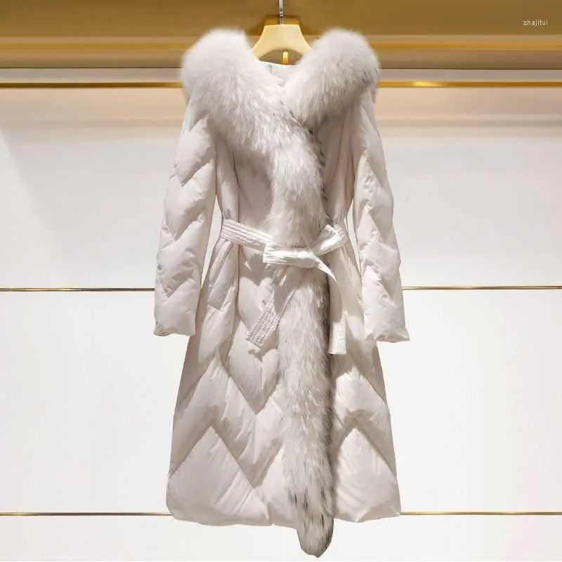 Feminino de Parkas Hangzhou 2022 estilo de lã de lã grande de lã de estilo de inverno