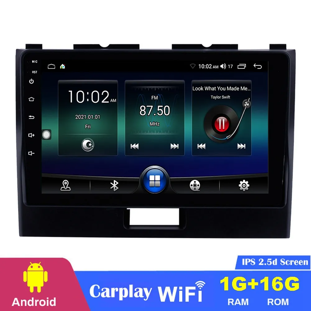 Lecteur dvd de voiture à écran tactile Auto Radio 9 pouces Android 10 pour 2010-2018 SUZUKI WAGONR Navigation GPS Stéréo avec USB WIFI TPMS DVR