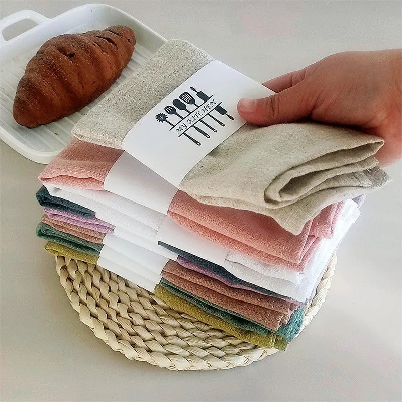 Teaware Sets Kitchen Towels Premium Quality Solid Cotton Linen Weave Ultra Soft Dish Towel Size 40x40cm Highly Absorbent Bar Tea Towel TJ8128 220930