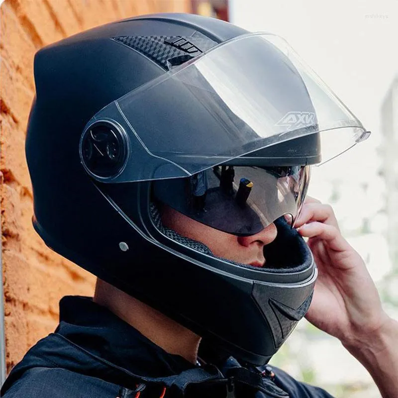 Capacetes de motocicleta Homens, mulheres, capacete anti-nebro respirável de inverno quente, rosto de verão de verão para bicicleta elétrica