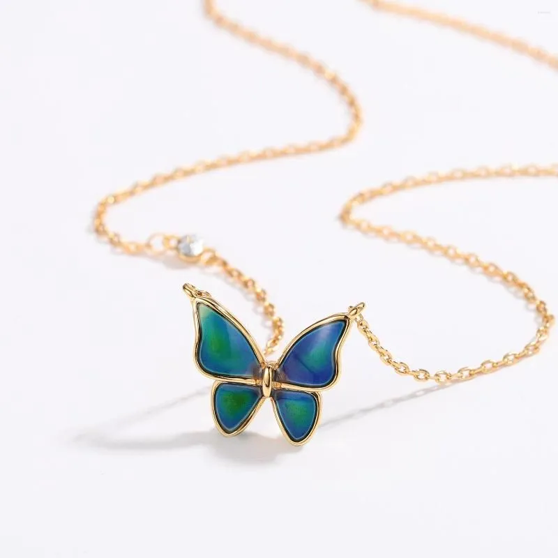 Butterfly Pendant Necklace For Women Korean Metal Chain Choker Female Simple Party Birthstone Necklaces Jewelry Gifts