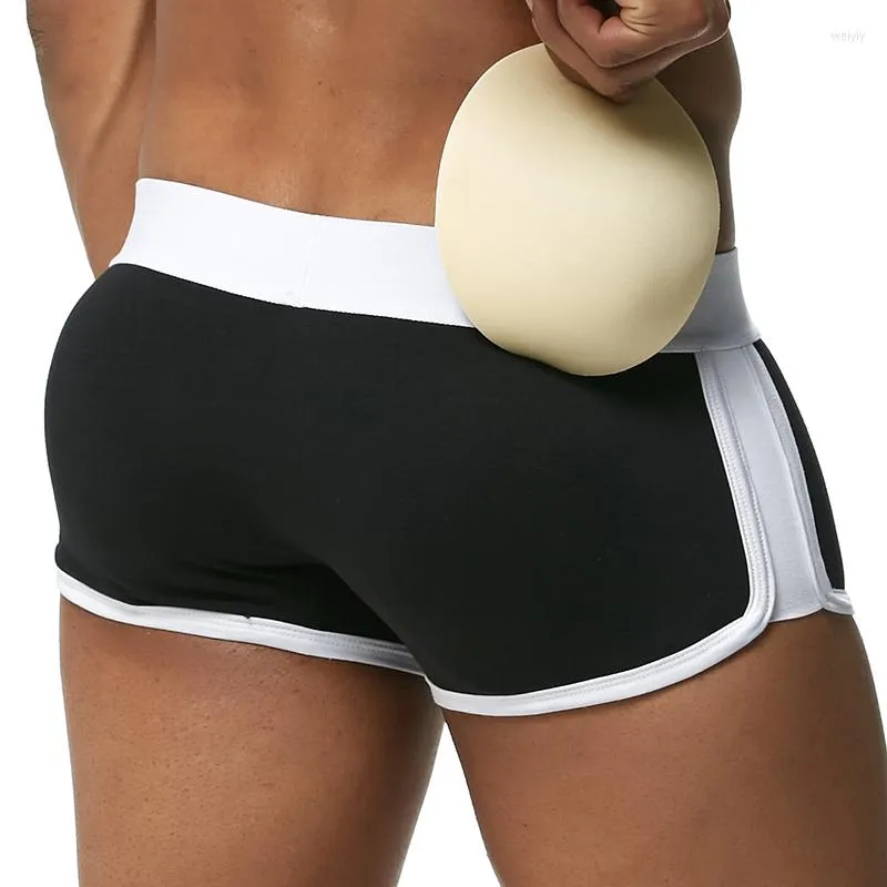 Mutande Uomo Sexy Glutei Sollevatore Ingrandisci Push Up Rimovibile Pad Boxer Biancheria intima Pantaloncini tronco che migliorano il culo Mutandine maschili