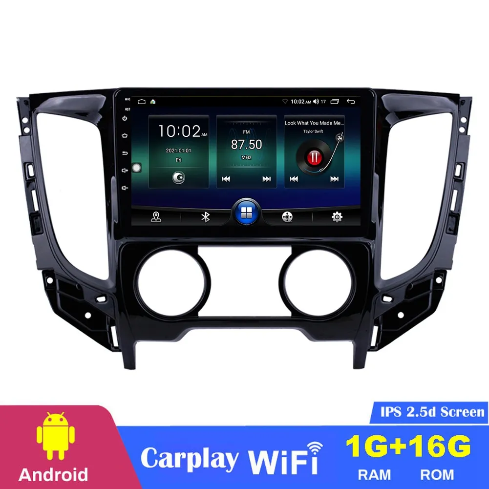 Lettore radio dvd per auto Android Sistema di navigazione GPS touchscreen HD da 9 pollici per Mitsubishi TRITON2015 MT Climatizzatore manuale