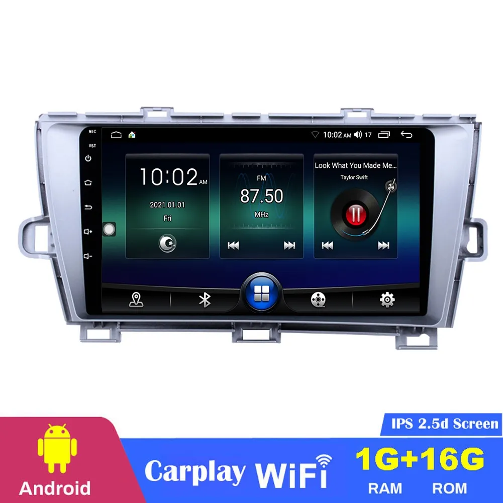 Player de sistema multimídia de DVD de carro para Toyota Prius 2009-2013 LHD com USB WiFi Support SWC 1080p 9 polegadas Android