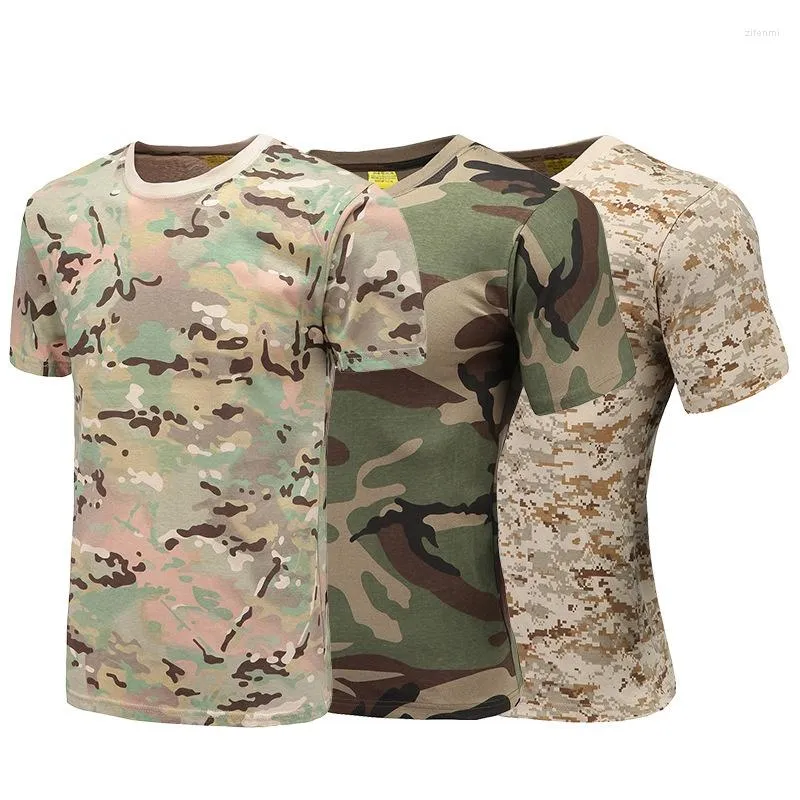 Camicie da uomo camuffato camicia sovradimensionata manica corta maschile abbigliamento tattico vetement homme t-shirt militare army green top graphic