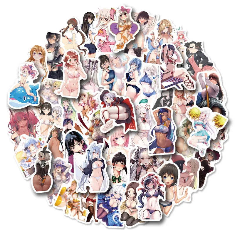 50pcs Anime Sexy Girl graffiti Stickers for DIY Luggage Laptop Skateboard Motorcycle Bicycle Stickers