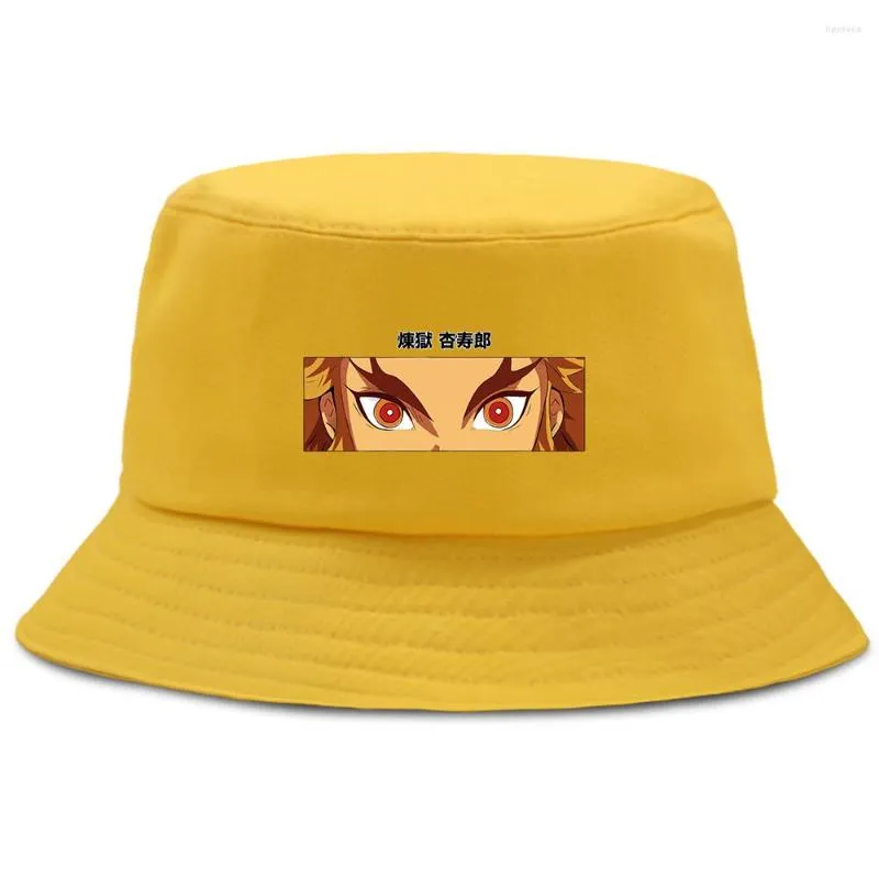 Berets Rengoku Kyoujurou Demon Slaye Anime Womens Bucket Hat Casual