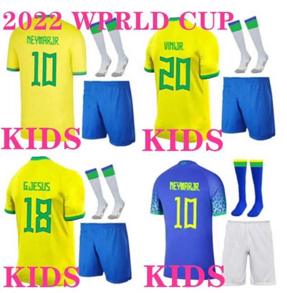 23-24 BRAZILIË voetbalshirt KIDS KITS Camiseta de futbol PAQUETA NERES COUTINHO voetbalshirt JESUS MARCELO CASEMIRO brasil 22 23 maillots voetbal SETS