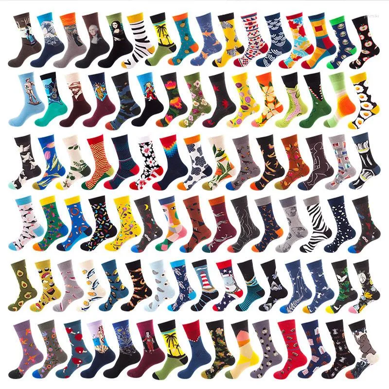 Men's Socks European And American Adult Trendy Pure Cotton Stockings Spring Summer Tube Women Funny