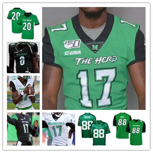 Maillots de football Ncaa College Marshall Thundering Herd Henry Colombi Cam Fancher Khalan Laborn Ethan Payne A.J. Turner Corey Gammage Caleb McMillan Talik Keaton 4XL