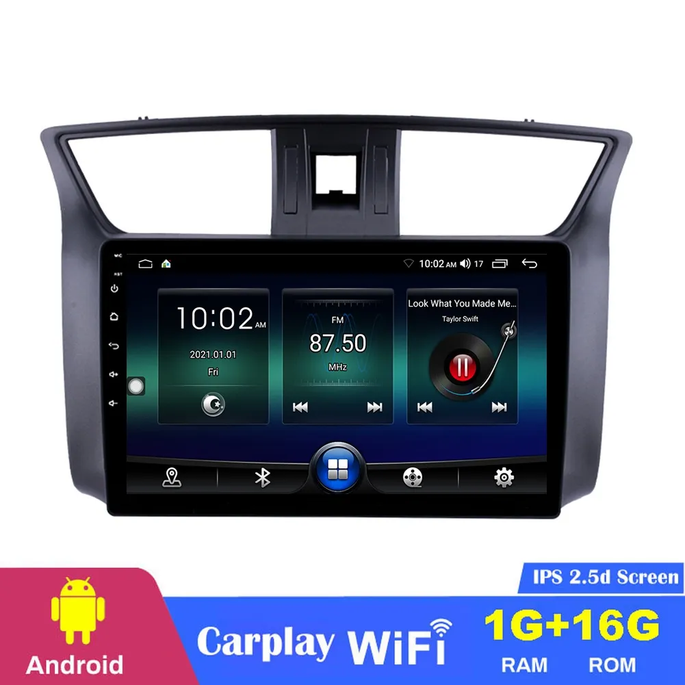 Lettore multimediale dvd per auto Android GPS per Nissan Sylphy 2012-2016 con supporto WIFI DAB SWC DVR da 10,1 pollici