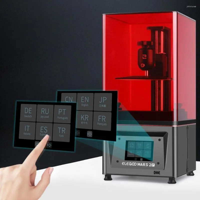 Skrivare Elegoo Mars 2 Pro 3D -skrivare med 6.08 "Mono LCD UV Pocuring Resin SLA Ultra Accurcy 129 80 160mm
