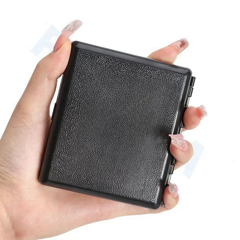 Black Abs Plastic Cigarette Case Holder Dry Herb Tobacco Storage Cover Box Portable Metal Clip Innovative Protective Shell Smoking Stash Cases DHL