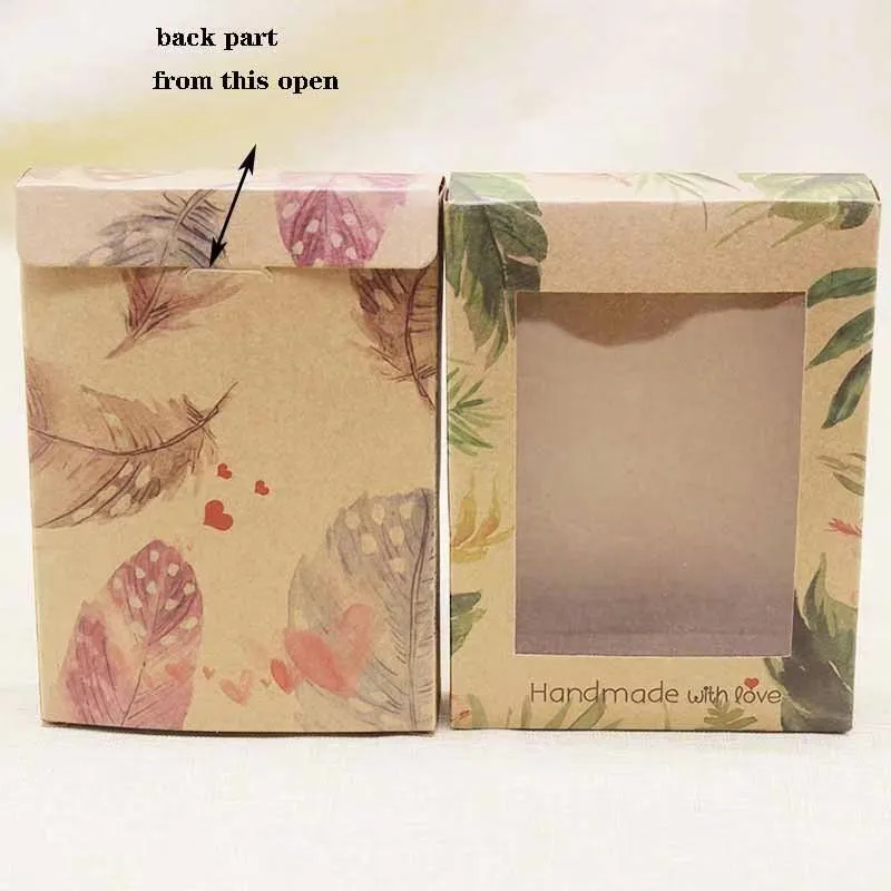 Packaging Box Color Printing gift packaging boxes Paper universal packaging box PVC window white Exquisite kraft papers box various Patterns