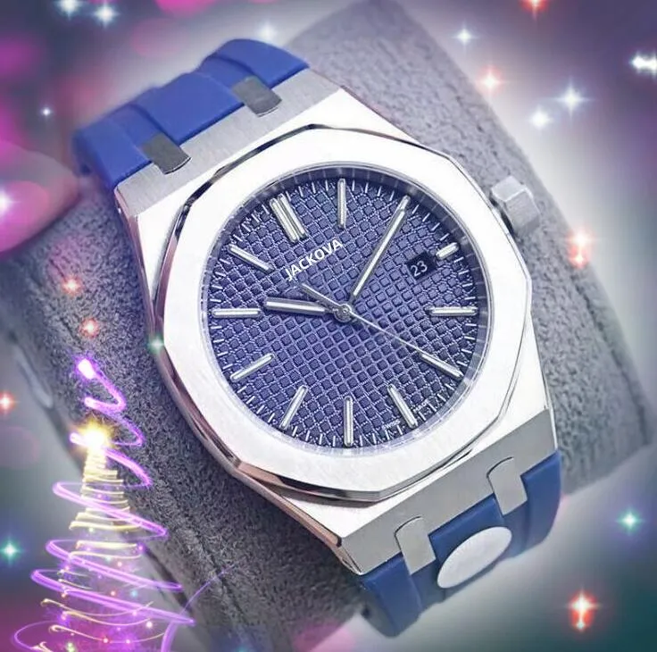 movimento al quarzo mens orologi meccanici non automatici cassa in acciaio inossidabile da 42 mm orologio da polso casual da uomo con cinturino in gomma a specchio di cristallo importato