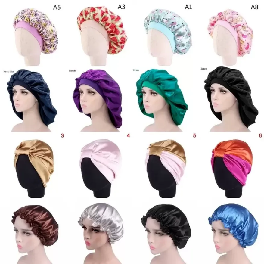 Chapeau de nuit en gros en soie peut accrocher un masque pour femmes, couvre-tête, bonnet de sommeil en satin pour de beaux cheveux, nettoyage de la maison, fournitures de cheveux CPA3306 b103