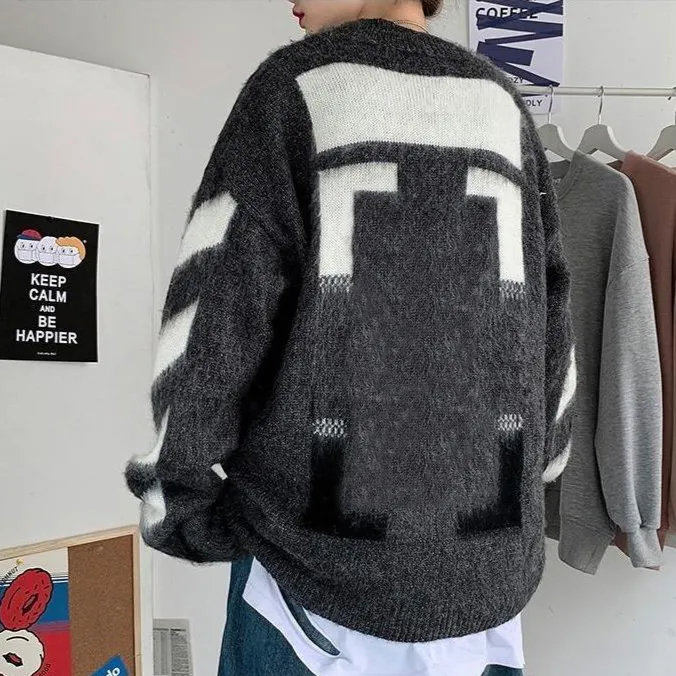 Designertröja herr dam Arrow Color Gradient cardigan senior klassisk flerfärgad rund hals Höstvinter håll värmen bekväm Toppar hög kvalitet 20SS