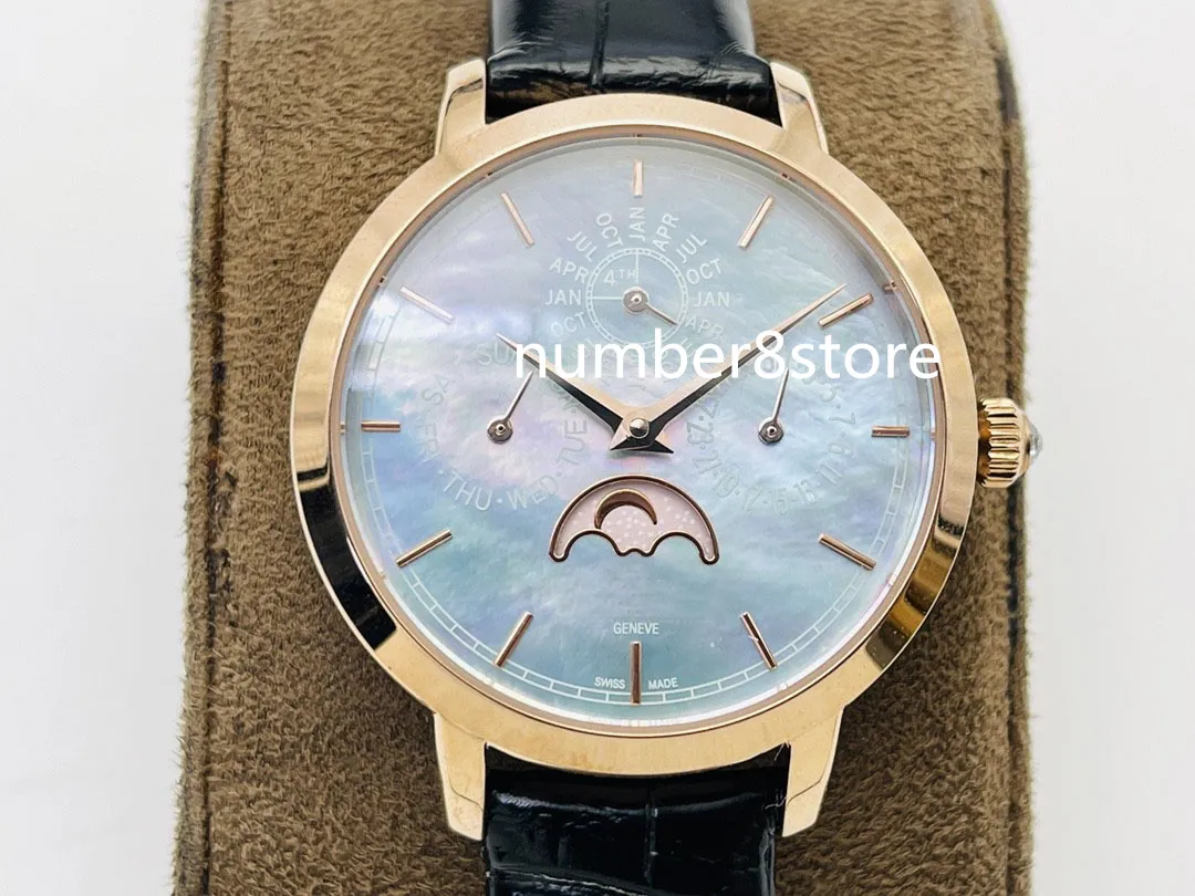 4305T Traditernellele Womens Watch Tw Factory Rose Gold Pearl Dial Layes Swiss Cal. 112QP أوتوماتيكي 28800VPH من الياقوتات الكريستال الفاخرة ساعة الاغتصاب 4 ألوان