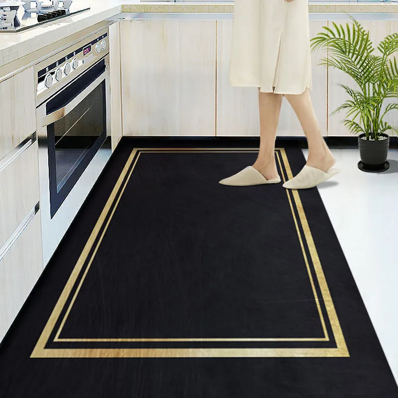 Carpet AntiSlip Kitchen Carpet Black White Marble Sea wave Printed Entrance Doormat Floor Mats Carpets for Living Room Bathroom Mat 220930