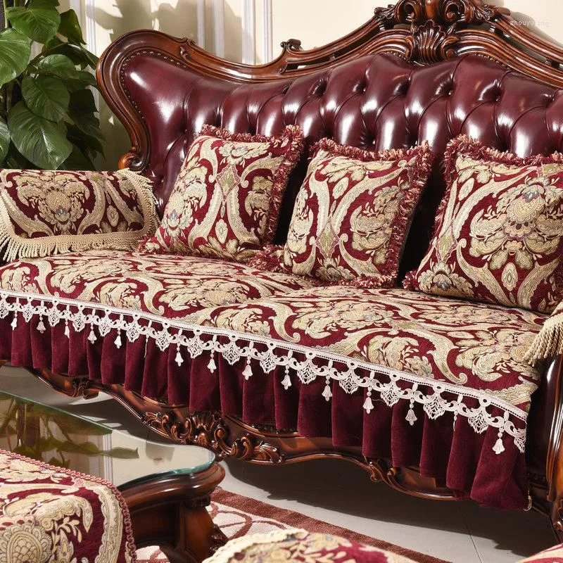 Stol täcker lyxig kudde soffa slipcover europeisk sektionsskydd soffa älskar