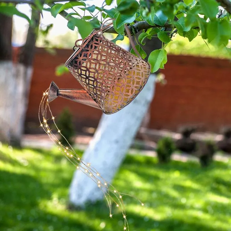 Lampa słoneczna Lampa ogrodowa Lekkie podlewanie może sztuki żelaza woda posypka czajnik dekoracja bajka girlanda
