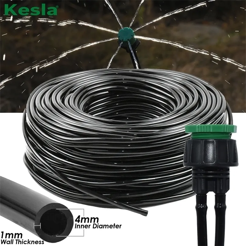 Hoses KESLA 5M-50M Watering Hose 4/7 mm Garden Pipe Tubing W/ 1/2'' 3/4'' Integrated Connector for Irrigation Systems Kit Greenhouses 220930