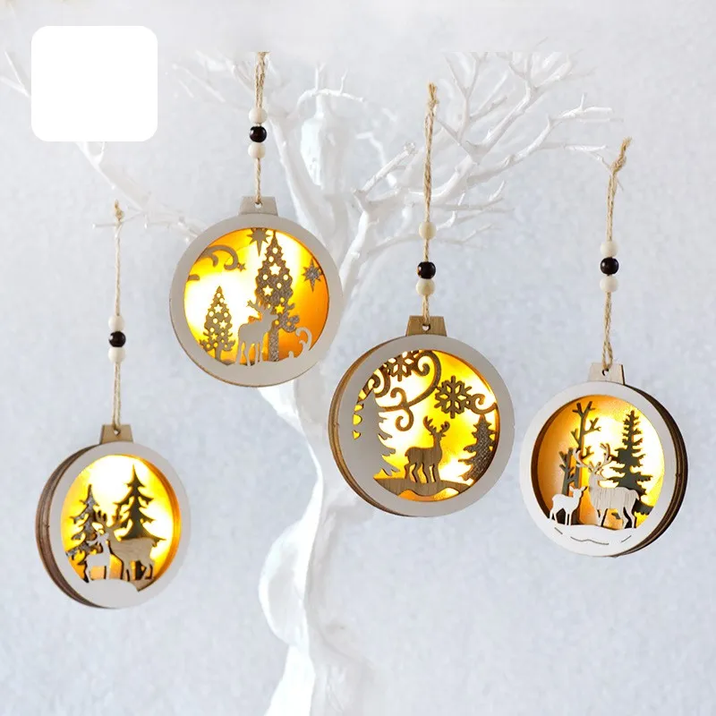 New Christmas creative home gift wooden elk Christmas tree high-end atmosphere with light pendant DH85