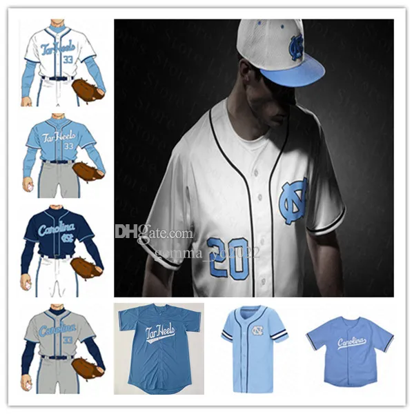 Personalizado North Carolina Tar Heels UNC College Baseball Jersey Hunter Stokely Alberto Osuna Johnny Castagnozzi Connor Bovair Jake Knapp Jackson Van De Brake Casey Cook