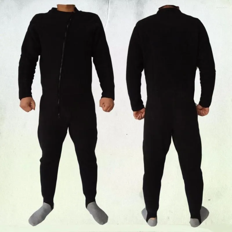 Skijacken LEICHTER THERMISCHER UNDERSUIT-FLEECE-DRYSUIT Ganzkörper-WARM-Reißverschluss vorne. SCHWARZ