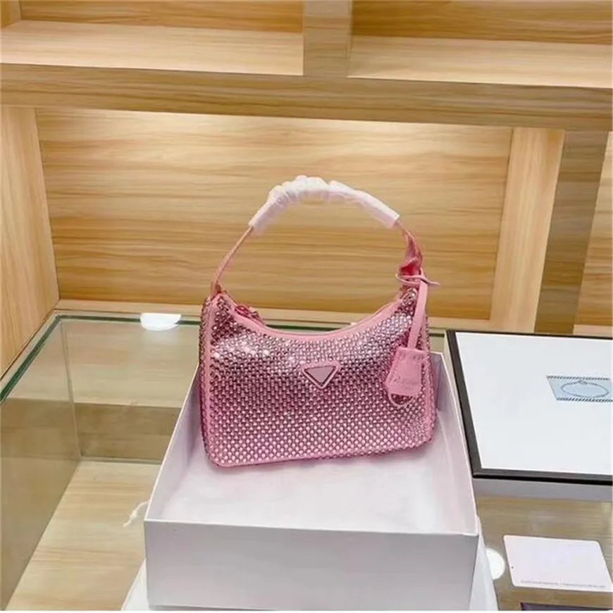 Abendtaschen Diamant Damen Umhängetasche Neue Kristall Handtaschen Sommer Mode Unterarm Geldbörsen Luxus Totes Bling Nylon Klassisch Glänzende Handtasche Reißverschlusstaschen