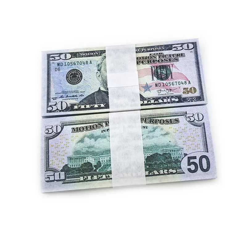 Party Supplies Movie Money Banknote 5 10 20 50 Dollar Euros Realistic Toy Bar Props Copy Currency Faux-billets 100 PCS/Pack high quality8ZKN3REX