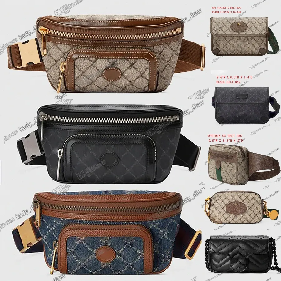 2024 Vintage Denim Jacquard Canvas Leather Trim Belt Bag 2024 Vintage Denim Jacquard Canvas Leather Trim Belt Bag