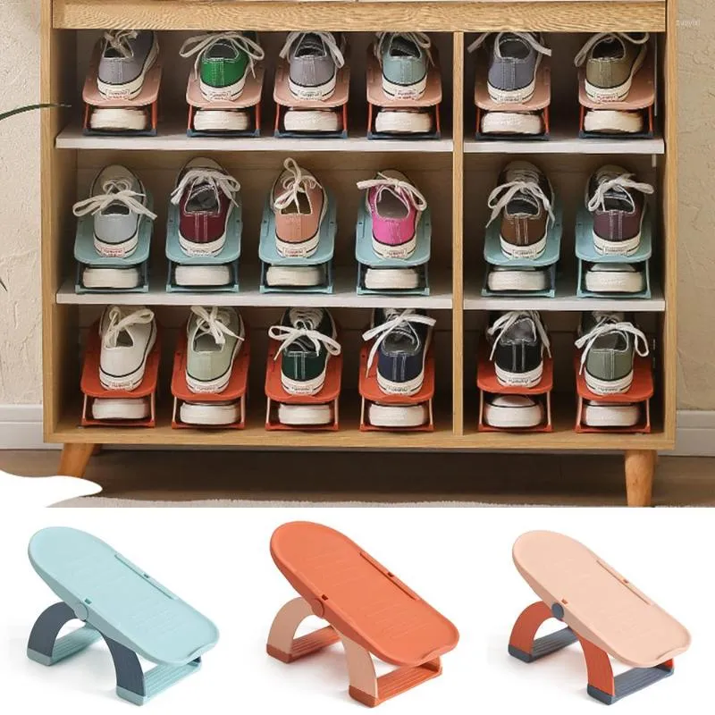 Clothing Storage 1pc Adjustable Shoe Rack Durable Organizer Shoes Footwear Support Holder Space-saving Cabinet Shoebox For Home