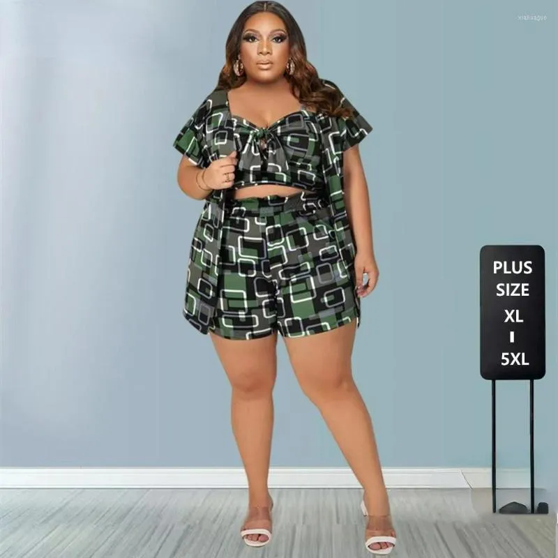 Survêtements grande taille 3 pièces ensemble vêtements pour femmes vêtements d'été imprimé Shorts ensembles t-shirt costume assorti vente en gros Drop 2022