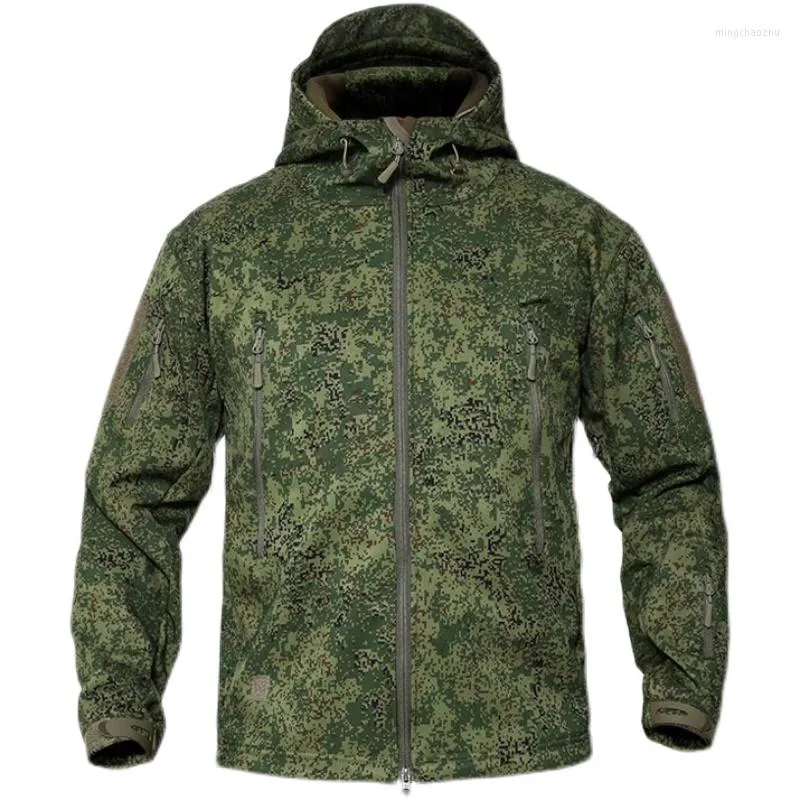 Hunting Jackets Little Green Man Russian EMR Jungle Camouflage Outdoor Soft Shell Fleece Jacket