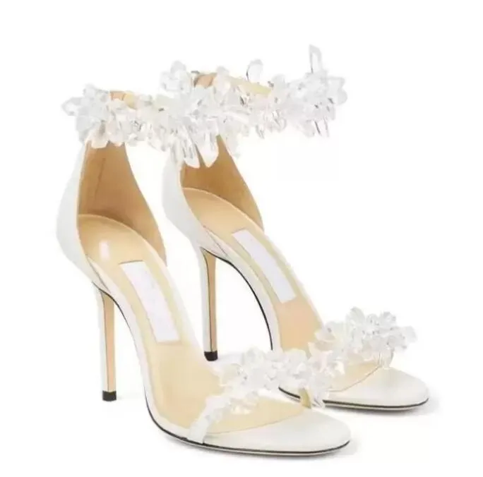 Letnia marka sandałów skórzana kryształa perła brokatowy buty eleganckie damskie modne suknia ślubna suknia wieczorowa impreza